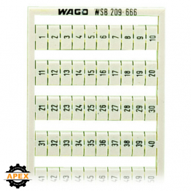WAGO | 209-666 | WSB MARKING CARD; AS CARD; MARKED; 1 ... 50