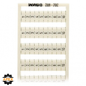 WAGO | 209-702 | WSB MARKING CARD; AS CARD; MARKED; 1 ... 10