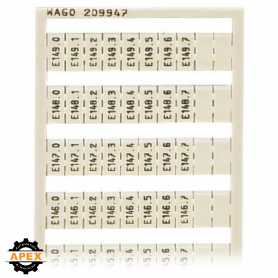 WAGO | 209-947 | WSB MARKING CARD; AS CARD; MARKED; E140.0,