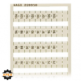 WAGO | 209-958 | WSB MARKING CARD; AS CARD; MARKED; 1A, 1B,