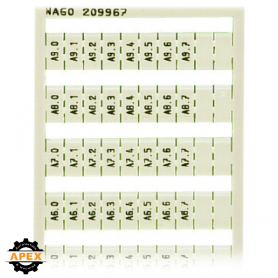 WAGO | 209-967 | WSB MARKING CARD; AS CARD; MARKED; A0.0, A0