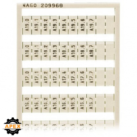 WAGO | 209-968 | WSB MARKING CARD; AS CARD; MARKED; A10.0, A