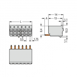 WAGO | 2091-1152/000-5000 | 1-CONDUCTOR THT FEMALE HEADER; 1