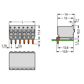 WAGO | 2091-1352 | 1-CONDUCTOR THT FEMALE HEADER; 1.0 MM Ø S