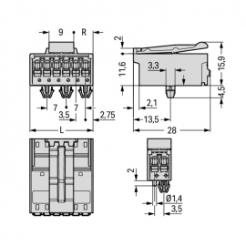 WAGO | 2091-1522/020-000 | 1-CONDUCTOR MALE CONNECTOR; SNAP-