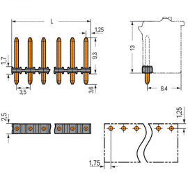 WAGO | 2091-1702 | SOLDER PIN STRIP 1.0 MM Ø SOLDER PIN STRA