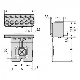 WAGO | 2092-1102 | 1-CONDUCTOR FEMALE PLUG; GRIPPING PLATE;