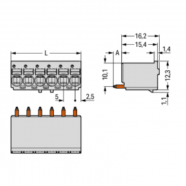 WAGO | 2092-1152 | 1-CONDUCTOR THT FEMALE HEADER; 1.4 MM Ø S