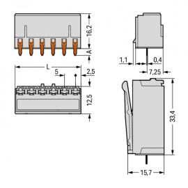 WAGO | 2092-1302 | THT FEMALE HEADER; 0.4 X 1.3 MM SOLDER PI