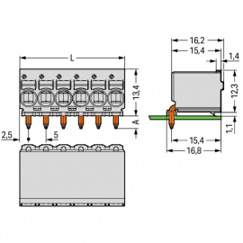 WAGO | 2092-1352 | 1-CONDUCTOR THT FEMALE HEADER; 1.4 MM Ø S