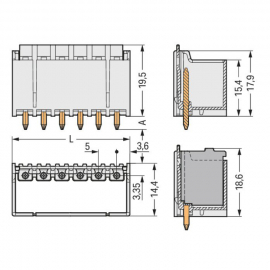 WAGO | 2092-1402 | THT MALE HEADER; 1.4 MM Ø SOLDER PIN; STR