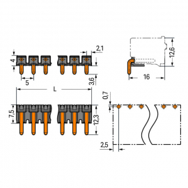 WAGO | 2092-1722 | SOLDER PIN STRIP 1.4 MM Ø SOLDER PIN ANGL