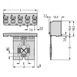 WAGO | 2092-3102 | 1-CONDUCTOR FEMALE PLUG; GRIPPING PLATE;