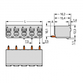 WAGO | 2092-3152 | 1-CONDUCTOR THT FEMALE HEADER; 1.4 MM Ø S