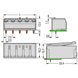 WAGO | 2092-3322/200-000 | THT FEMALE HEADER; 0.4 X 1.3 MM S