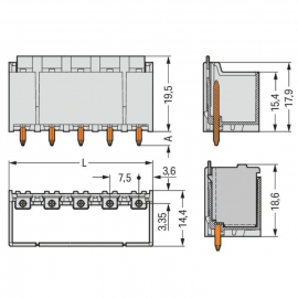 WAGO | 2092-3402 | THT MALE HEADER; 1.4 MM Ø SOLDER PIN; STR