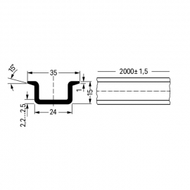 WAGO | 210-118 | STEEL CARRIER RAIL; 35 X 15 MM; 2.3 MM THIC