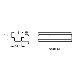 WAGO | 210-295 | STEEL CARRIER RAIL; 15 X 5.5 MM; 1 MM THICK