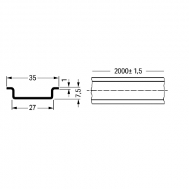 WAGO | 210-505 | STEEL CARRIER RAIL; 35 X 7.5 MM; 1 MM THICK