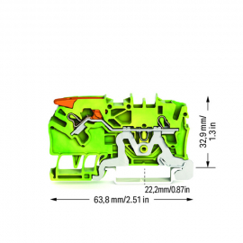 WAGO | 2102-1207 | 2-CONDUCTOR GROUND TERMINAL BLOCK; 2.5 MM