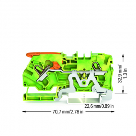 WAGO | 2104-1207 | 2-CONDUCTOR GROUND TERMINAL BLOCK WITH LE