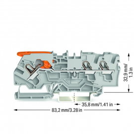 WAGO | 2104-1301 | 3-CONDUCTOR THROUGH TERMINAL BLOCK WITH L