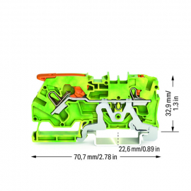 WAGO | 2104-5207 | 2-CONDUCTOR GROUND TERMINAL BLOCK WITH LE