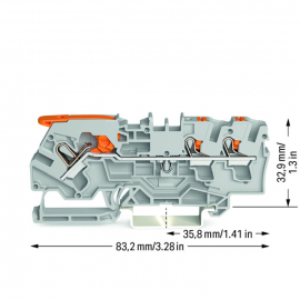 WAGO | 2104-5301 | 3-CONDUCTOR THROUGH TERMINAL BLOCK WITH L