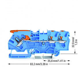 WAGO | 2104-5304 | 3-CONDUCTOR THROUGH TERMINAL BLOCK WITH L