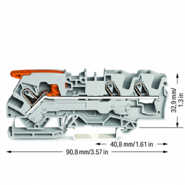 WAGO | 2106-1301 | 3-CONDUCTOR THROUGH TERMINAL BLOCK; WITH