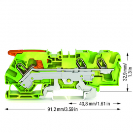 WAGO | 2106-1307 | 3-CONDUCTOR GROUND TERMINAL BLOCK; 6 MM²;