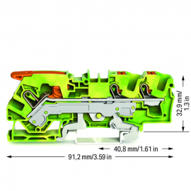 WAGO | 2106-5307 | 3-CONDUCTOR GROUND TERMINAL BLOCK; 6 MM²;