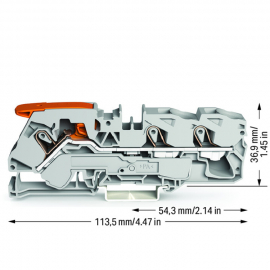 WAGO | 2116-1301 | 3-CONDUCTOR THROUGH TERMINAL BLOCK; WITH