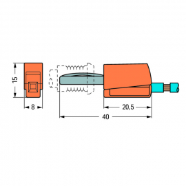 WAGO | 215-411 | BANANA PLUG; FOR SOCKET 4 MM Ø; 2,50 MM²; G