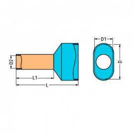 WAGO | 216-1535 | TWIN FERRULE SLEEVE FOR 2 X 2.5 MM / AWG 1