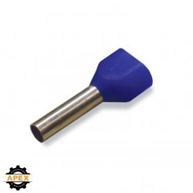 TWIN FERRULE, SLEEVE FOR 2 X 2.5 MM / AWG 14 INSULATED, BLUE