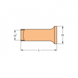 WAGO | 216-413 | FERRULE; SLEEVE FOR 25 MM² / AWG 4; UNINSUL
