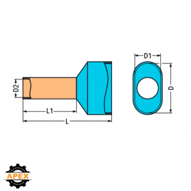 WAGO | 216-542 | TWIN FERRULE; SLEEVE FOR 2 X 1 MM² / AWG 2