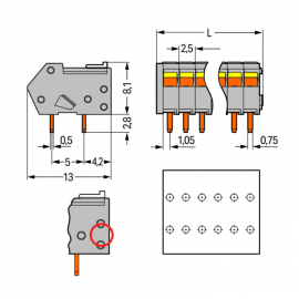 WAGO | 218-102 | PCB TERMINAL BLOCK; LOCKING SLIDES; 0.5 MM²