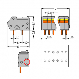 WAGO | 218-124 | PCB TERMINAL BLOCK; LOCKING SLIDES; 0.5 MM²