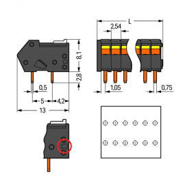 WAGO | 218-502/000-604 | THR PCB TERMINAL BLOCK; LOCKING SLI