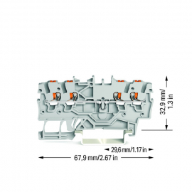 WAGO | 2200-1401 | 4-CONDUCTOR THROUGH TERMINAL BLOCK; WITH