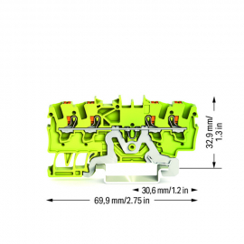 WAGO | 2201-1407 | 4-CONDUCTOR GROUND TERMINAL BLOCK; WITH P