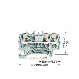 WAGO | 2202-1301 | 3-CONDUCTOR THROUGH TERMINAL BLOCK; WITH