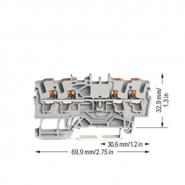 WAGO | 2202-1401 | 4-CONDUCTOR THROUGH TERMINAL BLOCK; WITH