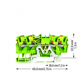 WAGO | 2202-1407 | 4-CONDUCTOR GROUND TERMINAL BLOCK; WITH P