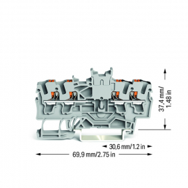 WAGO | 2202-1441 | DOUBLE POTENTIAL TERMINAL BLOCK; WITH PUS