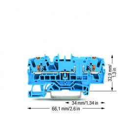 WAGO | 2202-1604 | 2-CONDUCTOR THROUGH TERMINAL BLOCK WITH P