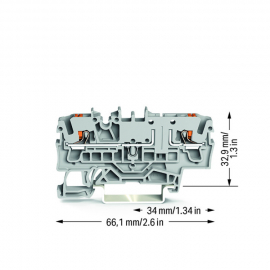 WAGO | 2202-1661 | 2-CONDUCTOR CARRIER TERMINAL BLOCK WITH P