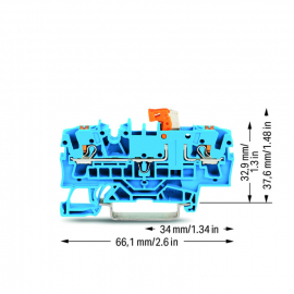 WAGO | 2202-1674 | 2-CONDUCTOR DISCONNECT/TEST TB WITH PUSH-